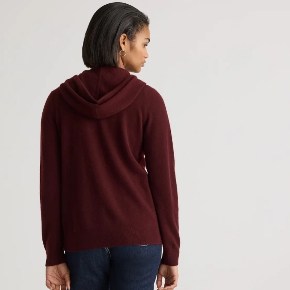 Quince Mongolian Cashmere Full-zip hoodie - rich burgandy - Picture 4 of 12